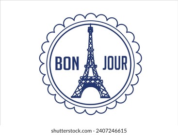 paris french vector hand drawn design