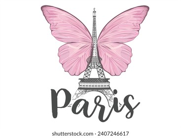 paris french vector hand drawn design