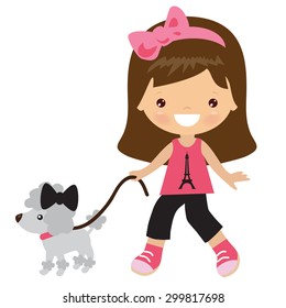Paris girl vector illustration
