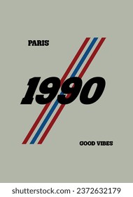 paris good vibes,t-shirt design fashion vector