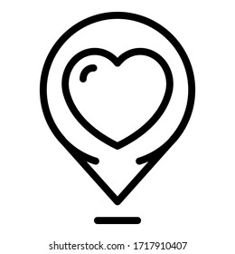 Paris gps pin icon. Outline Paris gps pin vector icon for web design isolated on white background
