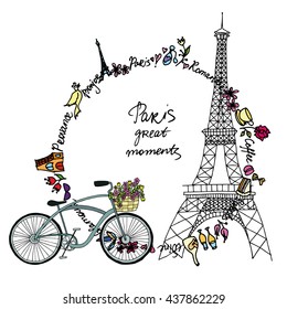 Paris Great Moments Card Stock Vector (Royalty Free) 437862229 ...