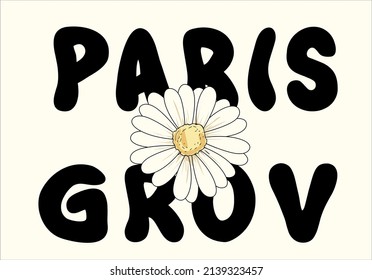 paris grov daisy flower vector drawing 