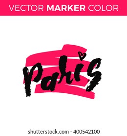 Paris. The hand drawn letters. Lettering and typographic design.