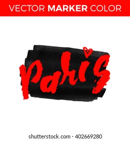 Paris. The hand drawn letters. Lettering and typographic design.
