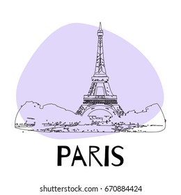 Paris hand drawn poster. 