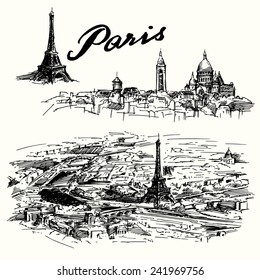 París - conjunto dibujado a mano