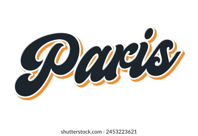 Paris hand lettering design calligraphy vector, Paris text vector trendy typography design