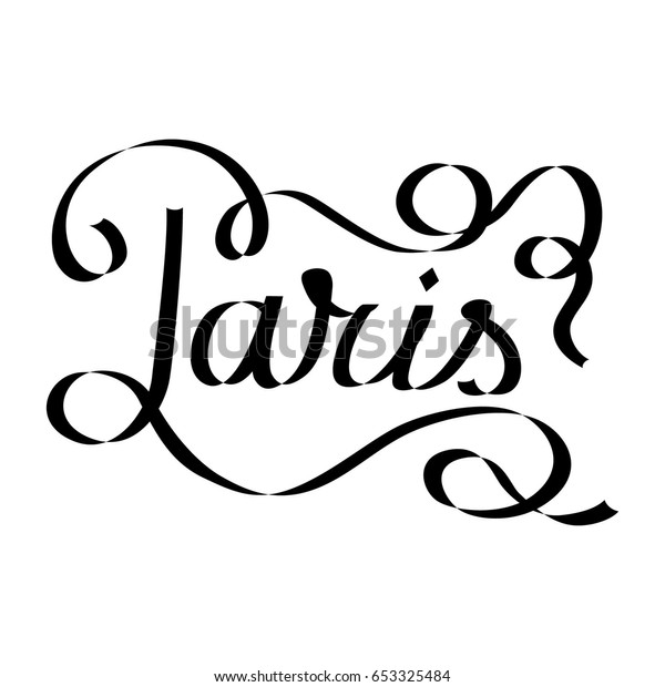 Paris Hand Written Calligraphy Greeting Card Stock Vector (Royalty Free ...