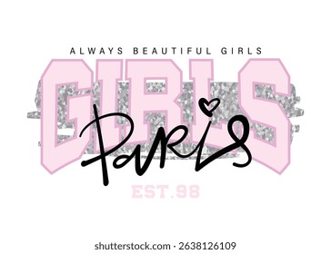 Paris handwriting calligraphy quote slogan word. Vector illustration design for fashion graphics, t shirt prints, posters, stickers, slogan tees.