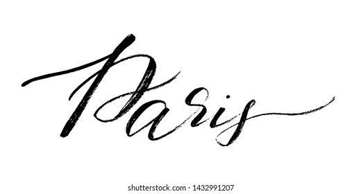 Paris handwritten text script vector