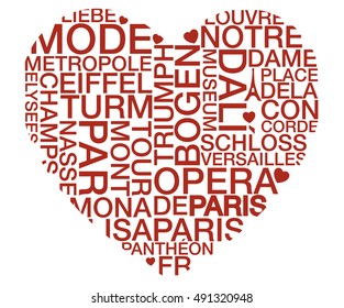 Paris Heart Typography