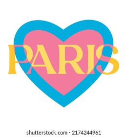 Paris heart,Graphic design print t-shirts fashion,vector,poster,card