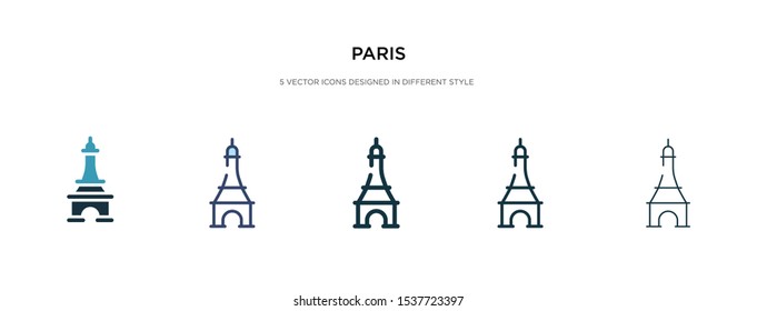 paris icon in different style vector illustration. two colored and black paris vector icons designed in filled, outline, line and stroke style can be used for web, mobile, ui