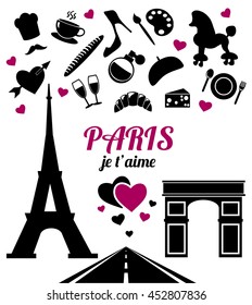 Paris icon set. Vector art.