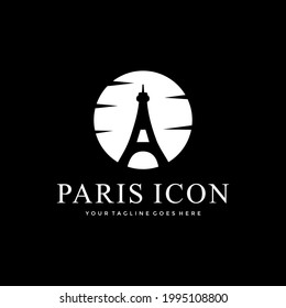 paris icon silhouette logo design inspiration