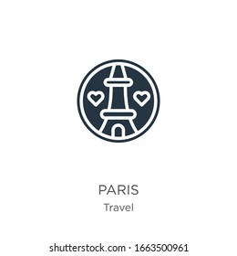 Paris icon vector. Trendy flat paris icon from travel collection isolated on white background. Vector illustration can be used for web and mobile graphic design, logo, eps10