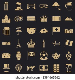 Paris icons set. Simple style of 36 paris vector icons for web for any design