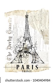 Paris illustration. Ink and pen hand drawn artwork.