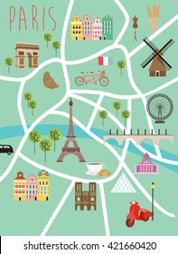 Paris Illustration Map