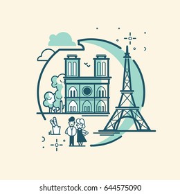 Paris illustration vector artwork.