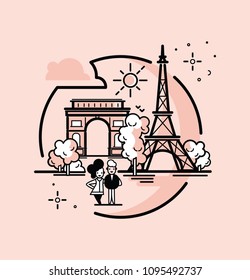 Paris illustration vector artwork. Isolated on white background