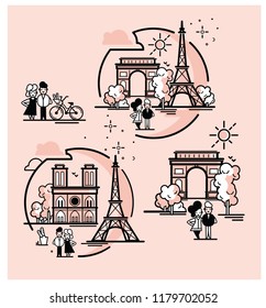 Paris illustration vector artwork. Isolated on white background