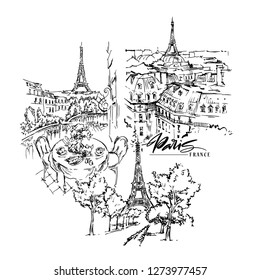 Paris illustration. Vector artwork. Isolated on white background
