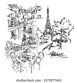 Paris illustration. Vector artwork. Isolated on white background