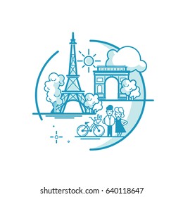 Paris illustration vector artwork. Isolated on white background