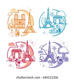 Paris illustration vector artwork. Isolated on white background