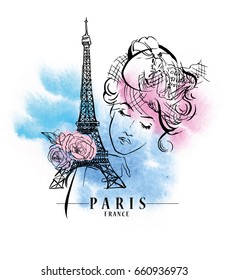 Paris Illustration Vector Artwork Table Charis Stock Vector Royalty Free