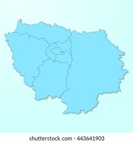 Paris Isle blue map on degraded background vector