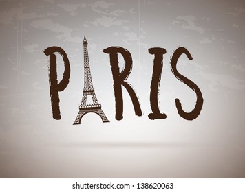 Paris label over vintage background vector illustration