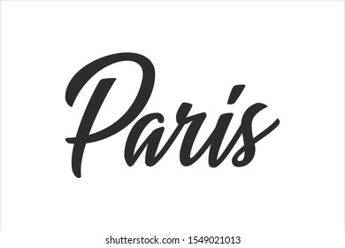 Paris lettering isolated on white background