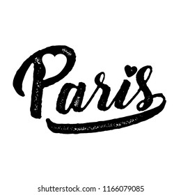 Paris lettering typography with a heart inside the letter P, t-shirt graphics, vectors