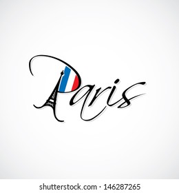 Paris lettering - vector illustration