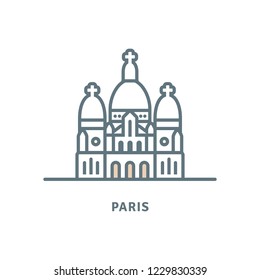 Paris line icon. Sacre-Coeur Basilica vector illustration.