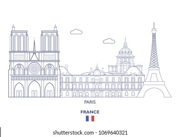Paris Linear City Skyline, France
