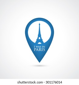 Paris location pin - vector illustration