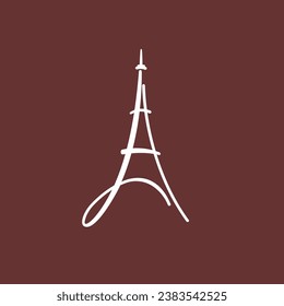 Diseño del logotipo de París, concepto de escritura a mano