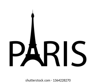 Paris Logo Vector Eiffel Tower Stock Vector (Royalty Free) 1364228270 ...