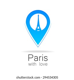 París con amor - una idea para un cartel de plantilla de diseño.