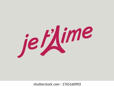 Paris I love you. lettering. Vector illustration, design, greeting card, logo. Paris icon