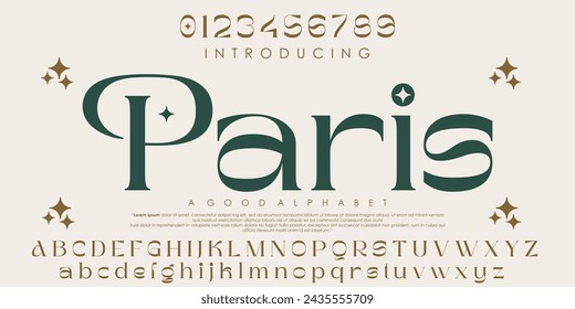 Paris Luxury Elegant Absctract Fashion font alphabet. Creative urban sport fashion futuristic font. vector illustration eps 10