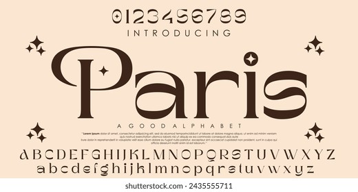 Paris Luxury Elegant Absctract Fashion font alphabet. Creative urban sport fashion futuristic font. vector illustration eps 10