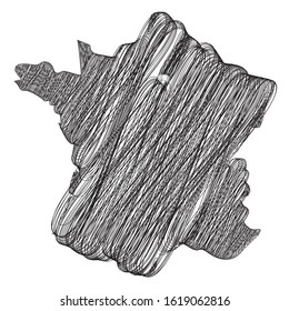 Paris map scrible sketch line art vector design map isolated on white background