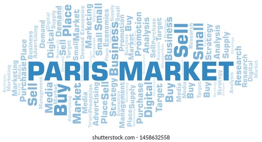 Paris Market word cloud. Vector made with text only