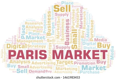Paris Market word cloud. Vector made with text only