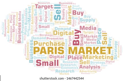 Paris Market word cloud. Vector made with text only